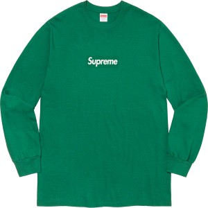 Supreme Box Logo L/S Tee Tシャツ 緑 | JP-320761