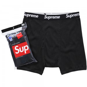 Supreme Hanes® ボクサー Briefs (4 Pack) ランジェリー 黒 | JP-379412