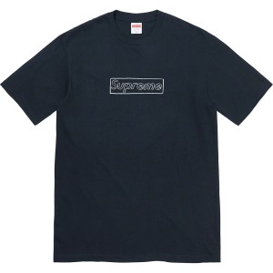 Supreme Kaws Chalk Logo Tee Tシャツ ネイビー | JP-260143