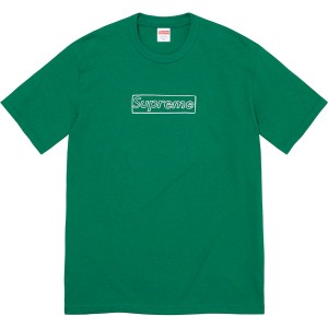 Supreme Kaws Chalk Logo Tee Tシャツ 緑 | JP-587024