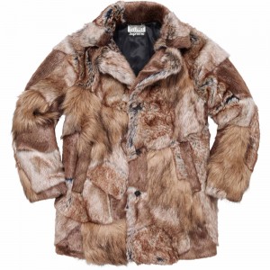 Supreme MM6 Maison Margiela Patchwork Faux Fur Coat ジャケット ブラウン | JP-370816
