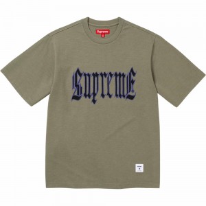 Supreme Old English S/S Top Tシャツ オリーブ | JP-437058