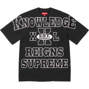 Supreme Overprint Knowledge S/S Top Tシャツ 黒 | JP-830465