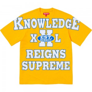 Supreme Overprint Knowledge S/S Top Tシャツ ゴールド | JP-042659