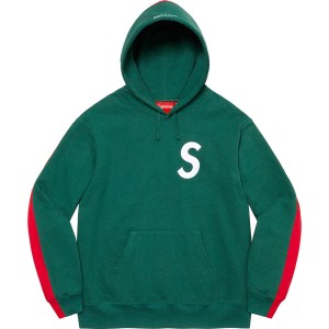 Supreme S Logo Split Hooded トレーナー 暗緑 | JP-273418