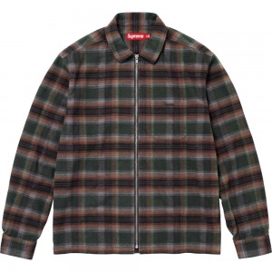 Supreme Shadow Plaid Flannel Zip UP シャツ 緑 | JP-702165