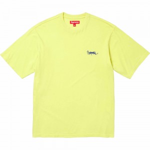 Supreme Washed Tag S/S Top Tシャツ ライト黄色 | JP-619845
