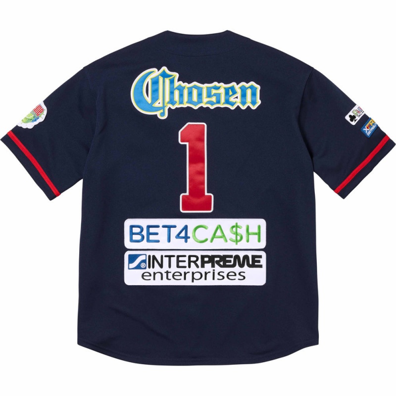 Supreme Chosen One Baseball Jersey Tシャツ ネイビー | JP-943610