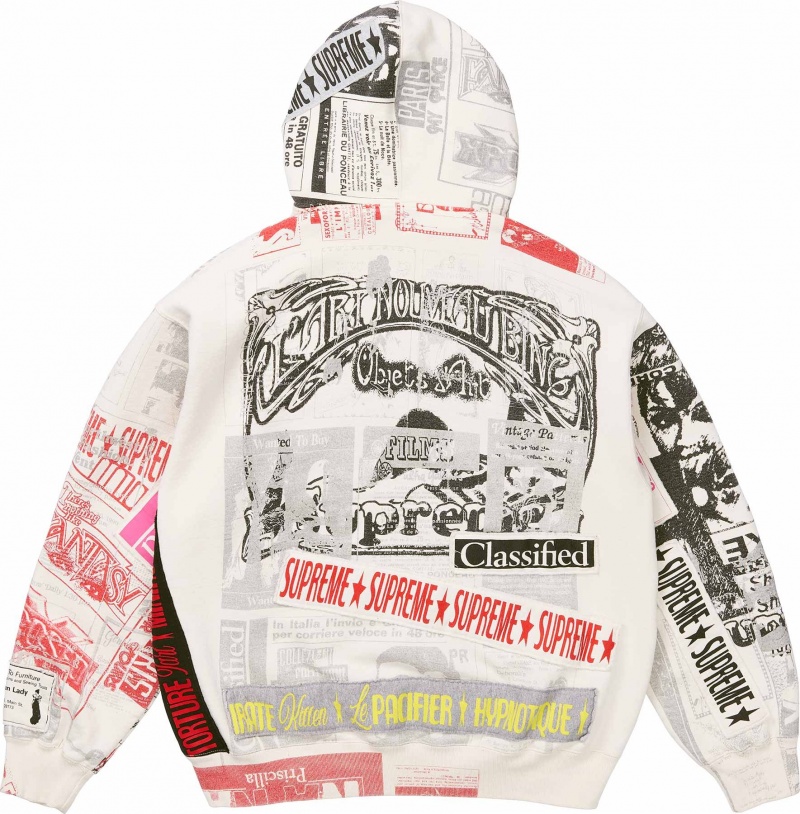 Supreme Collage Zip Up Hooded トレーナー 白 | JP-258917