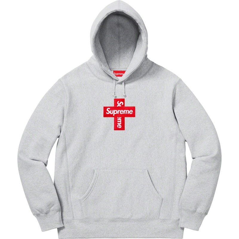 Supreme Cross Box Logo Hooded トレーナー グレー | JP-429518