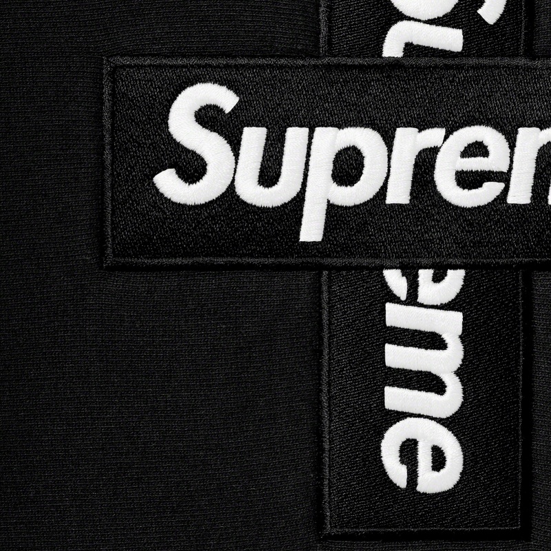 Supreme Cross Box Logo Hooded トレーナー 黒 | JP-925864