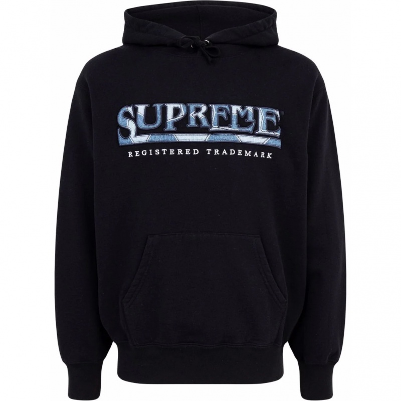 Supreme Denim Logo パーカー 黒 | JP-305891