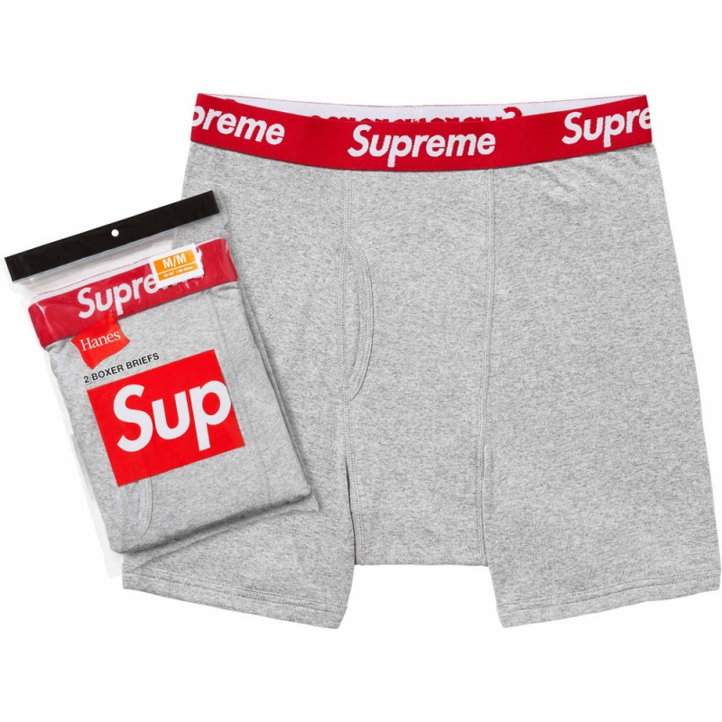 Supreme Hanes® ボクサー Briefs (2 Pack) ランジェリー グレー | JP-946108