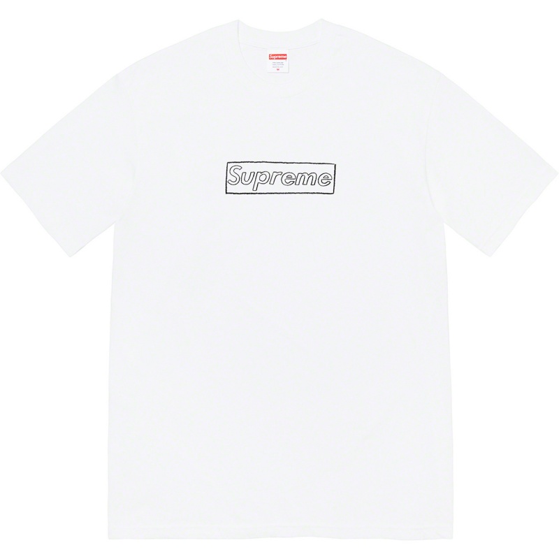 Supreme Kaws Chalk Logo Tee Tシャツ 白 | JP-546807
