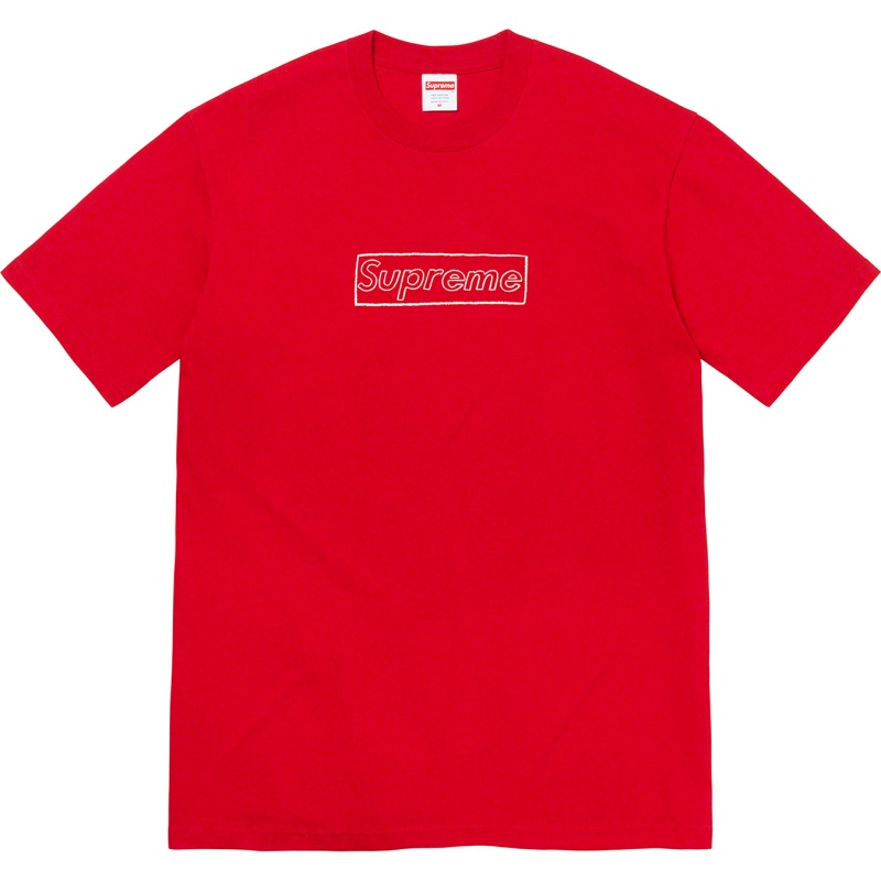 Supreme Kaws Chalk Logo Tee Tシャツ 赤 | JP-691870