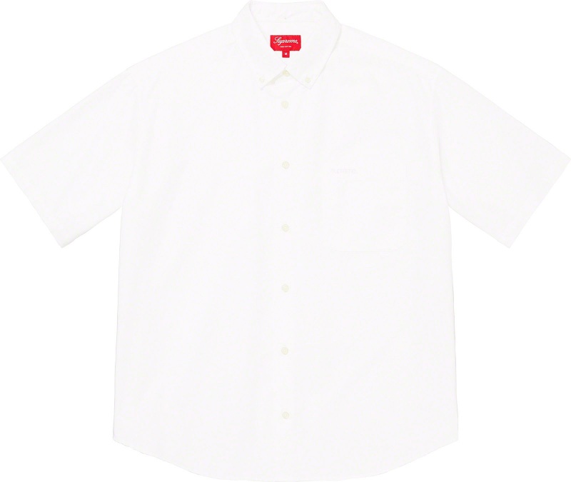 Supreme Loose Fit S/S Oxford シャツ 白 | JP-036971