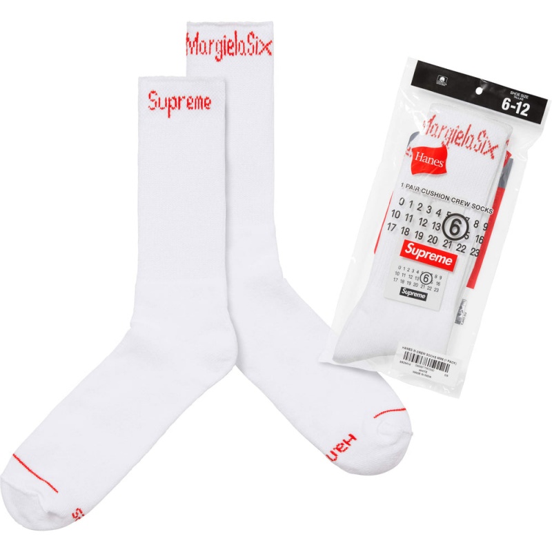 Supreme MM6 Maison Margiela/Hanes® Crew Socks (1 Pack) ソックス 白 | JP-864092