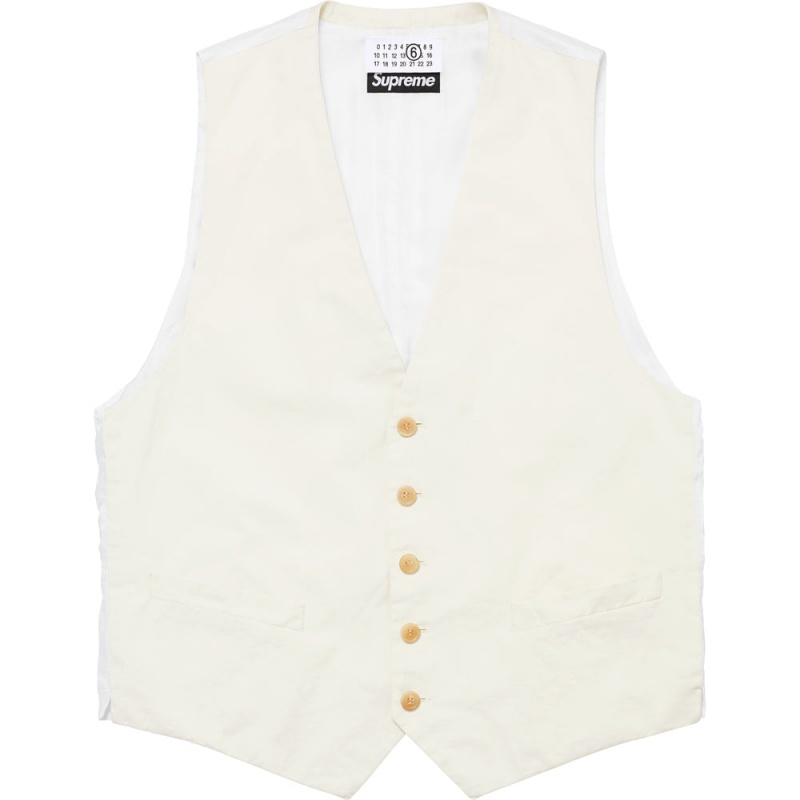 Supreme MM6 Maison Margiela Washed Cotton Suit Vest ジャケット Weiß | JP-492503