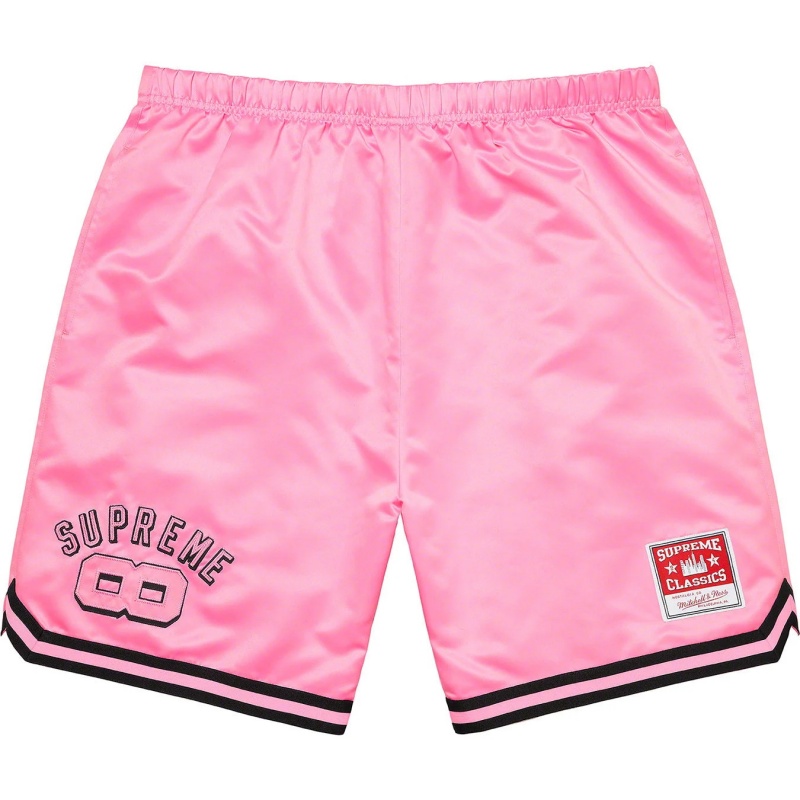 Supreme Mitchell & Ness® Satin Basketball ショーツ ピンク | JP-107423