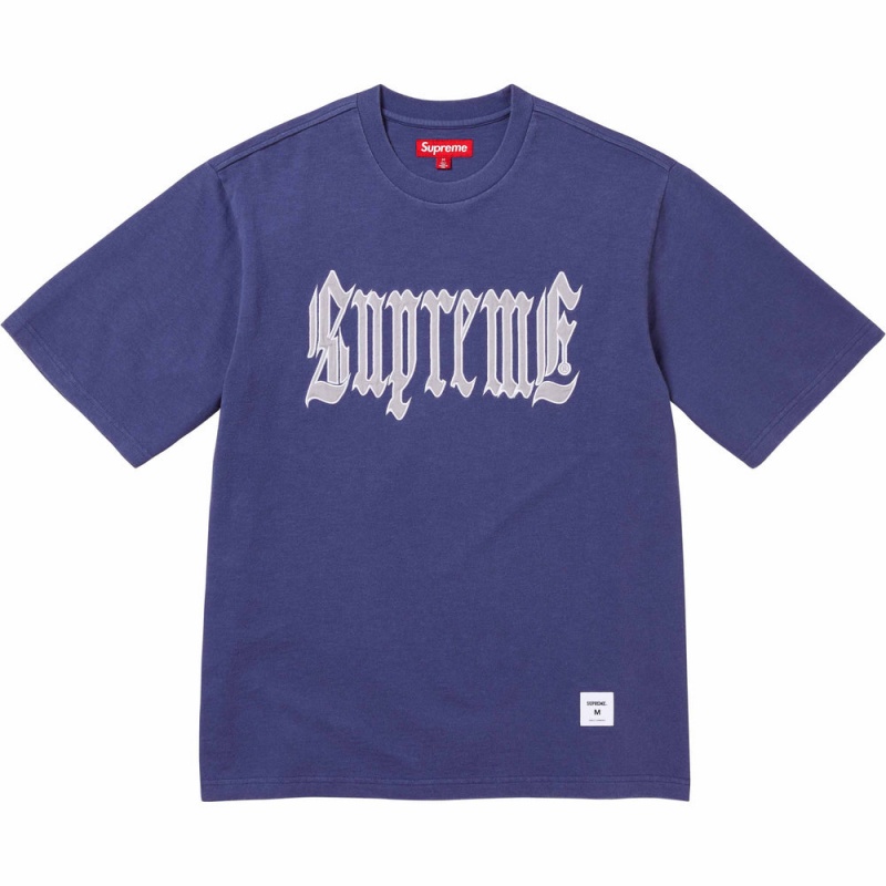 Supreme Old English S/S Top Tシャツ ネイビー | JP-015468
