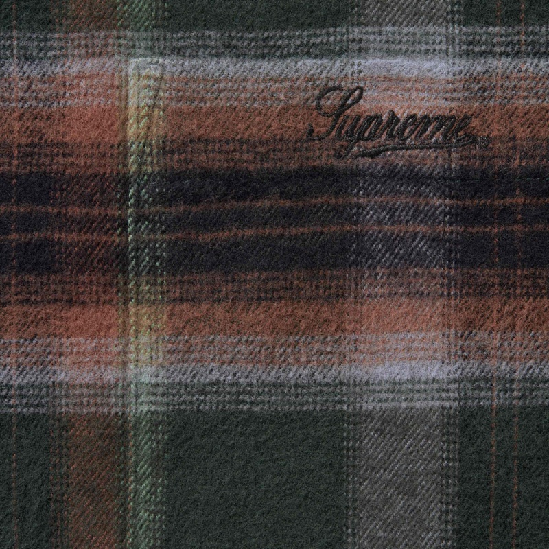 Supreme Shadow Plaid Flannel Zip UP シャツ 緑 | JP-702165