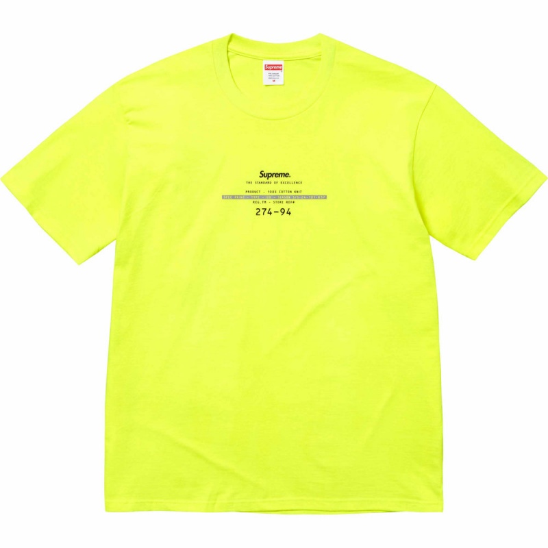 Supreme Standard Tee Tシャツ 黄色 | JP-158746