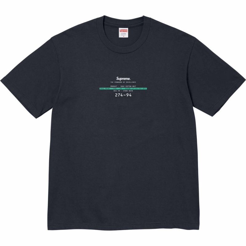 Supreme Standard Tee Tシャツ ネイビー | JP-520813