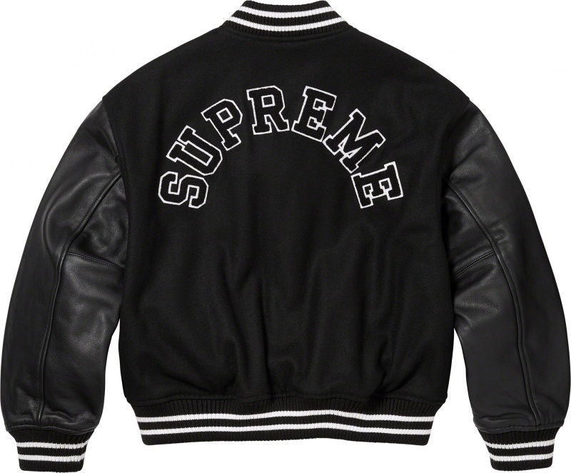 Supreme Tiger Varsity ジャケット 黒 | JP-642781