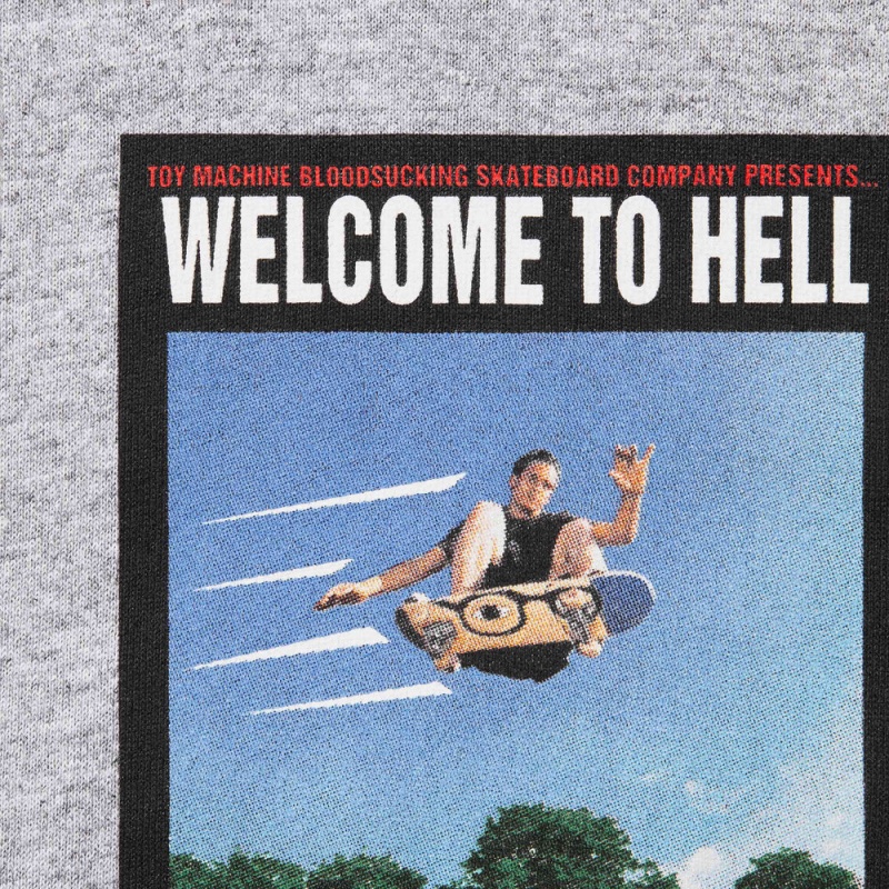 Supreme Toy Machine Welcome To Hell Tee Tシャツ グレー | JP-251870