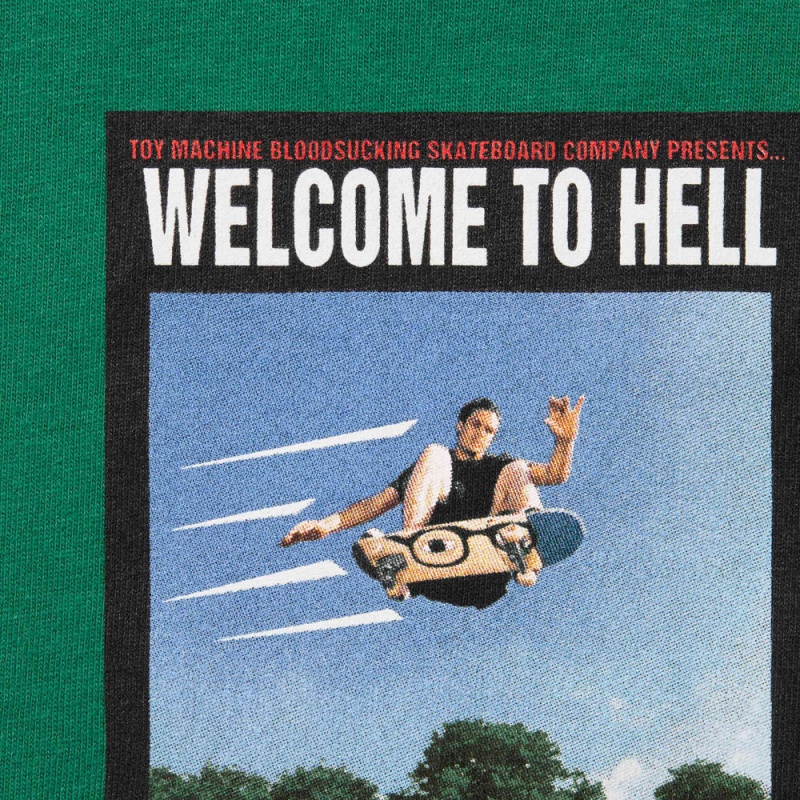 Supreme Toy Machine Welcome To Hell Tee Tシャツ 深い緑 | JP-423968