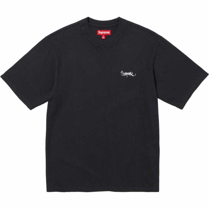 Supreme Washed Tag S/S Top Tシャツ 黒 | JP-820549