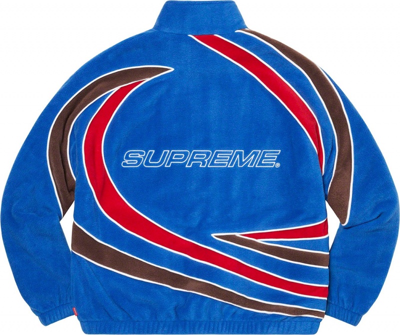 Supreme レーシング Fleece ジャケット 青 | JP-563029
