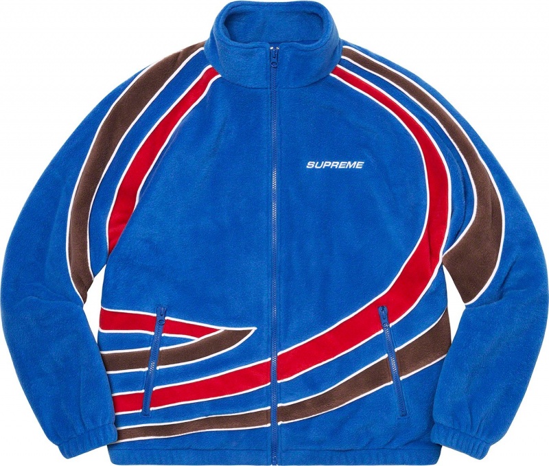 Supreme レーシング Fleece ジャケット 青 | JP-563029